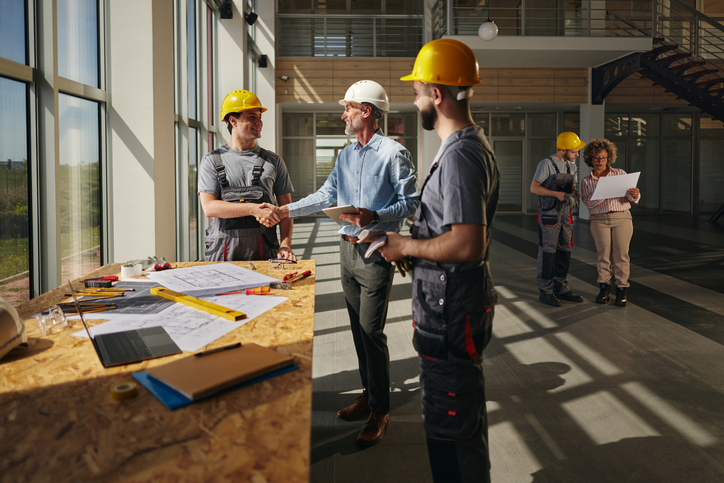 Construction manager working on-site