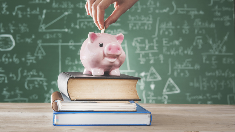 Coins deposited into a piggy bank