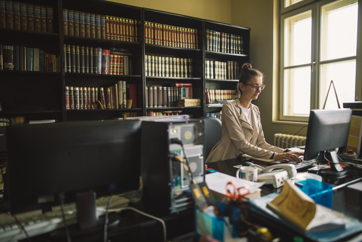 paralegal hard at work