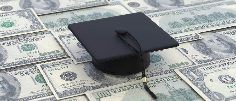 Grad cap on money.